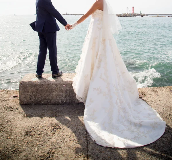 Casamento Casal Praia — Fotografia de Stock