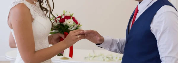 Högtidlig Registrering Äktenskap Bröllop Palace — Stockfoto