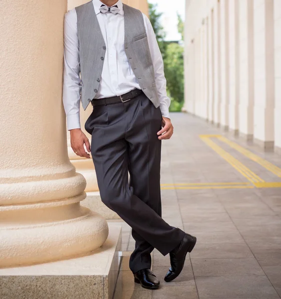 Happy Bride Groom Wedding Walk Park — Stock Photo, Image