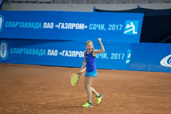Olimpiyat Şampiyonu Elena Vesnina Ödüller Için Tenis Turnuvası Yarışmalar Adler — Stok fotoğraf