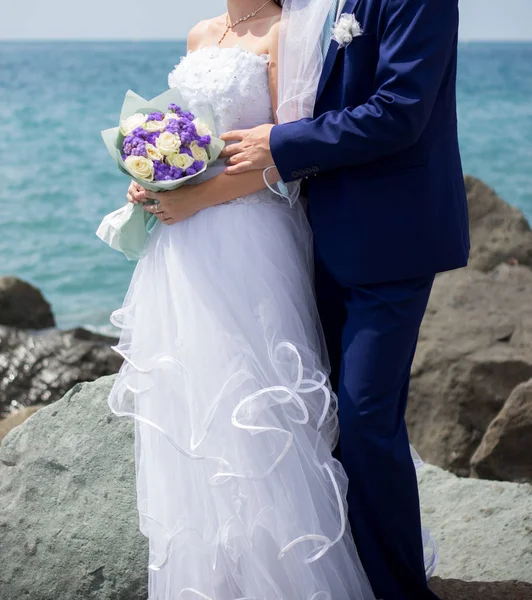 Bride Groom Beach — Stock Photo, Image