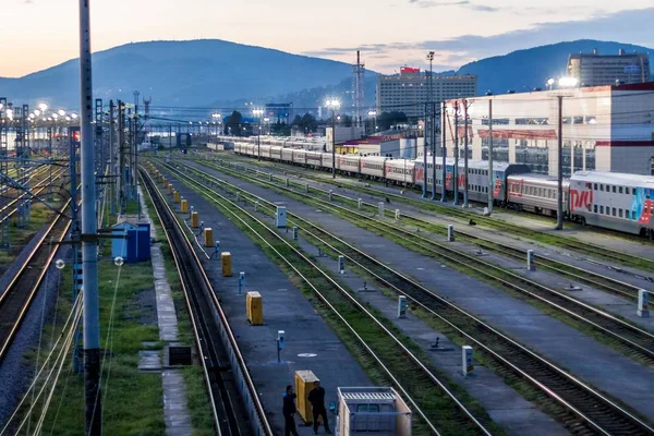 Depósito Ferroviário Sochi Estação Comboios Adler — Fotografia de Stock