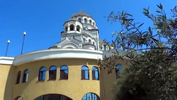 Templo Imagem Milagrosa Cristo Salvador Sochi Distrito Adler — Vídeo de Stock