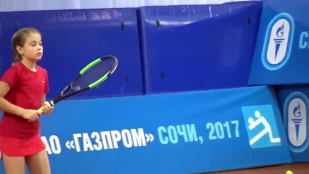 Lány Teniszezik Sochi Adler Kerület Olimpiai Park — Stock videók