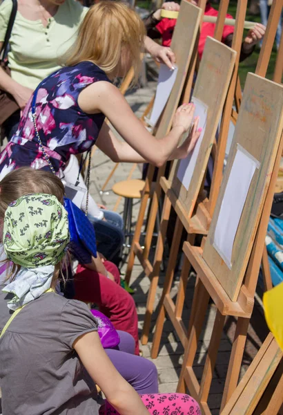 Creative Master Classes Children Kiev Park Named Taras Shevchenko — Stock Photo, Image