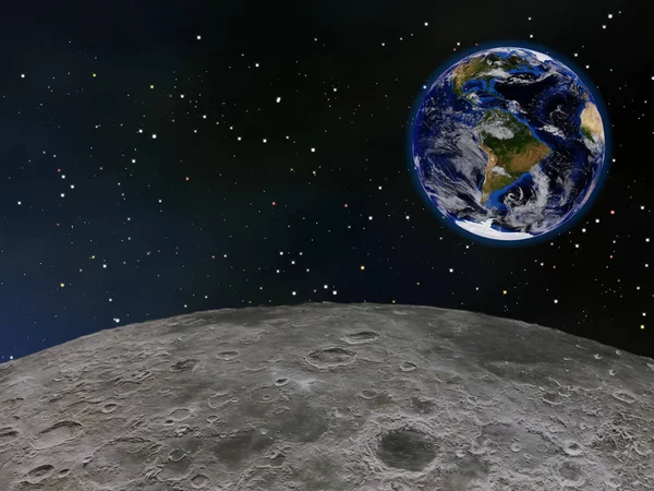Aarde gezien vanaf de maan Stockfoto