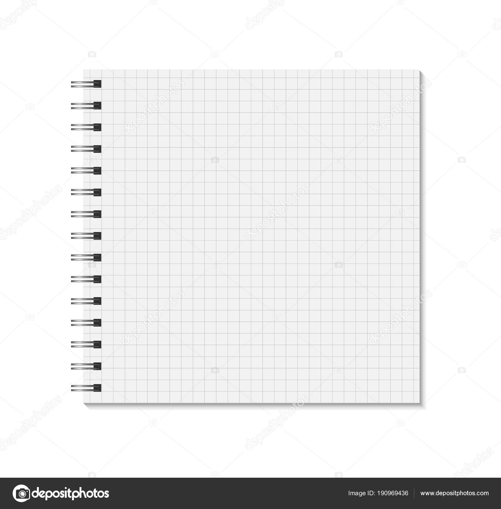 Square Notebook Mock Isolated White Background Cell Lined Pages ...