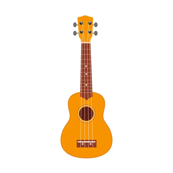 Ukulele Ikonen Vektorillustration Gula Och Bruna Hawaiian Guitar Isolerad Vit — Stock vektor