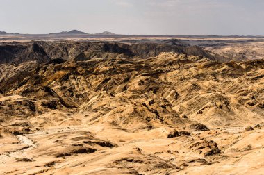 Ay manzara, Namibya çöl, Afrika Amazing panoramik görünümü