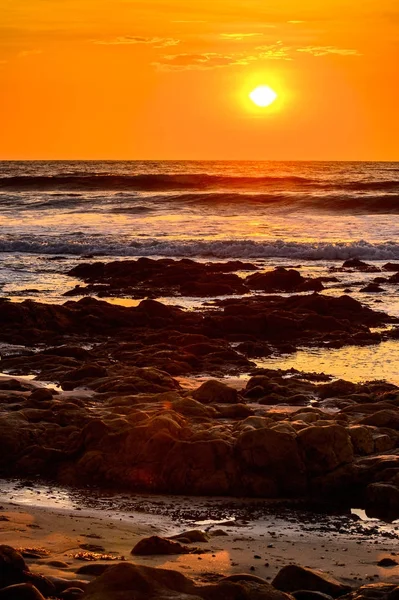 Apus Soare Peste Oceanul Atlantic Swakopmund Namibia — Fotografie, imagine de stoc