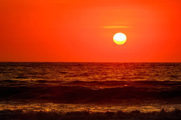 Apus Soare Peste Oceanul Atlantic Swakopmund Namibia — Fotografie, imagine de stoc