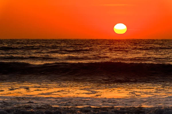 Apus Soare Peste Oceanul Atlantic Swakopmund Namibia — Fotografie, imagine de stoc