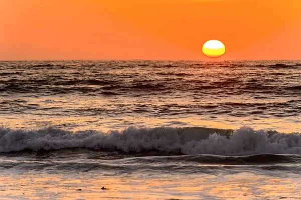 Apus Soare Peste Oceanul Atlantic Swakopmund Namibia — Fotografie, imagine de stoc