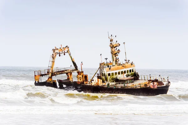 Zničená Loď Pobřeží Namibie — Stock fotografie