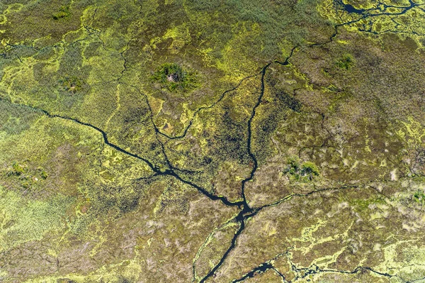 Aerial Panoramautsikt Över Okavango Delta Okavango Vall Sju Naturens Underverk — Stockfoto