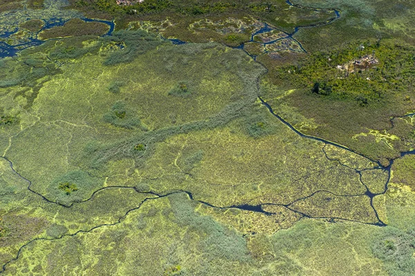 Aerial Panoramic View Okavango Delta Okavango Grassland One Seven Natural — Stock Photo, Image