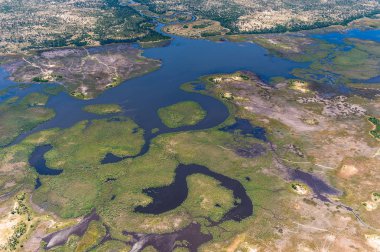 Okavango Delta (Okavango otlak), bir yedi doğal güzellikleri, Afrika, Botswana, havadan görünümü