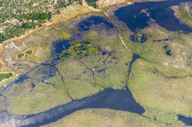 Okavango Delta (Okavango otlak), bir yedi doğal güzellikleri, Afrika, Botswana, havadan görünümü