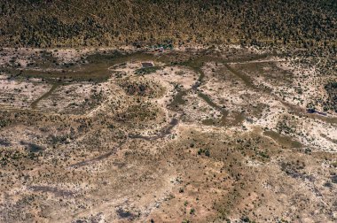 Okavango Delta (Okavango otlak), bir yedi doğal güzellikleri, Afrika, Botswana, havadan görünümü