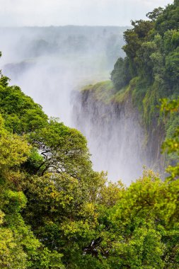 Victoria Şelalesi, Zambezi Nehri, Zimbabve ve Zambiya'nın güzel manzarası