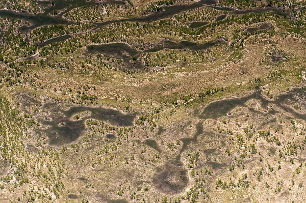 Luchtfoto Van Okavango Delta Okavango Grasland Één Van Zeven Natuurlijke — Stockfoto