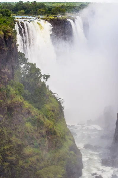 Victoria Falls Řeka Zambezi Zimbabwe Zambie — Stock fotografie