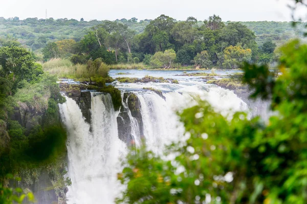 Victoria Falls Řeka Zambezi Zimbabwe Zambie — Stock fotografie