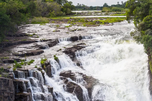 Csodálatos Kilátás Victoria Falls Zambezi Folyó Zimbabwe Zambia — Stock Fotó