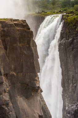 Victoria Şelalesi, Zambezi Nehri, Zimbabve ve Zambiya manzaralı