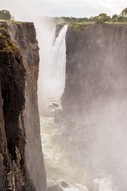 Victoria Şelalesi, Zambezi Nehri, Zimbabve ve Zambiya manzaralı