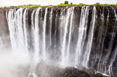 Victoria Şelalesi, Zambezi Nehri, Zimbabve ve Zambiya manzaralı