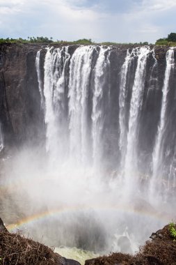 Victoria Şelalesi güzel görünümü, Zambiya ve Zimbabve yatılı. Unesco Dünya Mirası