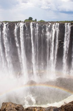 Victoria Şelalesi güzel görünümü, Zambiya ve Zimbabve yatılı. Unesco Dünya Mirası