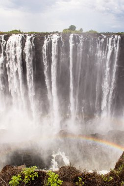Victoria Şelalesi güzel görünümü, Zambiya ve Zimbabve yatılı. Unesco Dünya Mirası