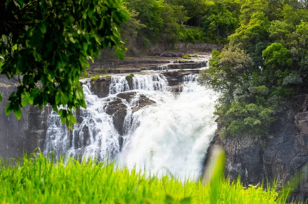 Csodálatos Kilátás Victoria Falls Zambezi Folyó Zimbabwe Zambia — Stock Fotó