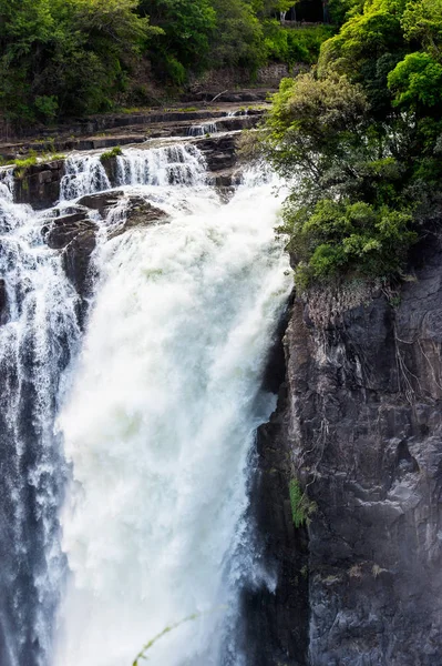 Csodálatos Kilátás Victoria Falls Zambezi Folyó Zimbabwe Zambia — Stock Fotó