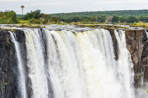 Дивовижний Вид Водоспад Вікторія Замбезі Річка Зімбабве Замбія — стокове фото