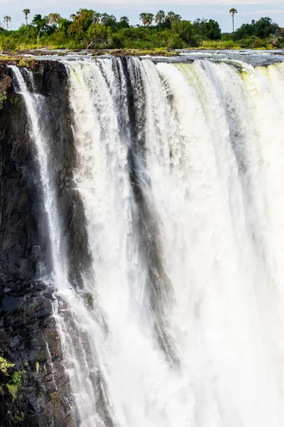 Velkolepý Pohled Victorii Falls Řeku Zambezi Zimbabwe Zambie — Stock fotografie