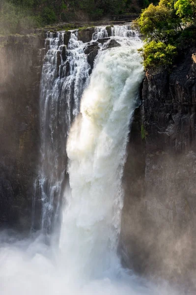Захоплюючий Вид Водоспад Вікторія Замбезі Річка Зімбабве Замбія — стокове фото