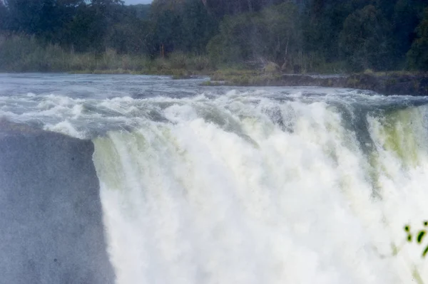 Веселка Над Водоспад Вікторія Замбезі Річка Зімбабве Замбія — стокове фото
