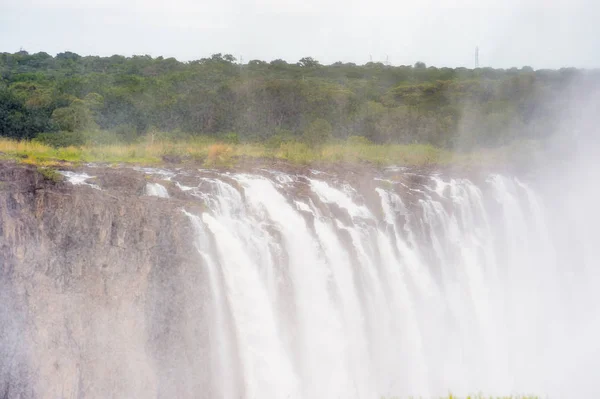 Regenbogen Über Den Viktoria Wasserfällen Sambesi Fluss Zimbabwe Und Sambia — Stockfoto