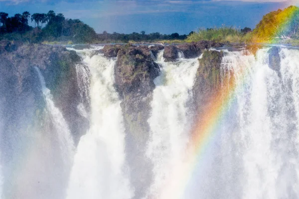Rainbow over the Victoria Falls, Zambezi River, Zimbabwe and Zambia