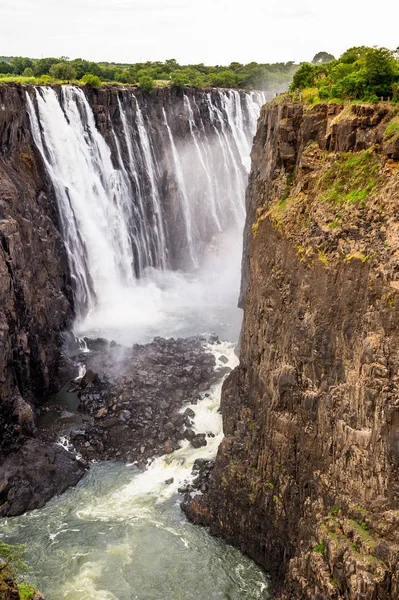 Vistas Panorámicas Las Cataratas Victoria Río Zambezi Zimbabue Zambia — Foto de Stock