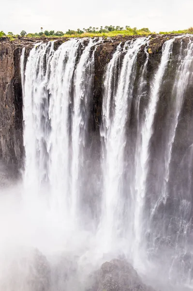 Vyhlídkový Pohled Viktoriiny Vodopády Řeku Zambezi Zimbabwe Zambie — Stock fotografie