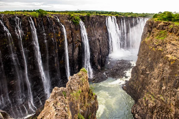 Vistas Panorámicas Las Cataratas Victoria Río Zambezi Zimbabue Zambia — Foto de Stock