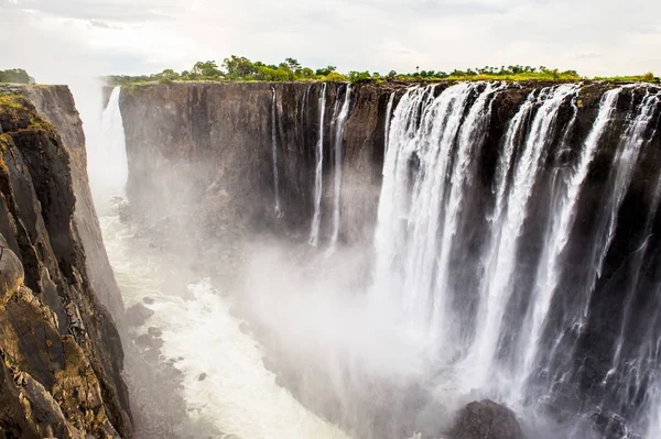 ビクトリアの滝 ザンベジ川 ジンバブエ ザンビアの景色 — ストック写真
