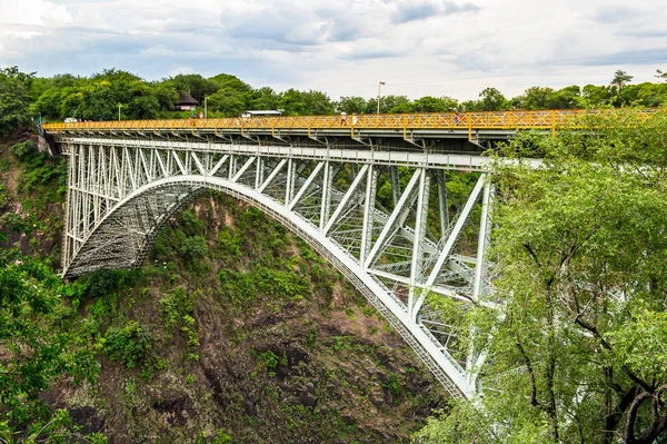 Victoria Şelalesi Zambezi Nehri Zimbabve Zambiya Daki Köprü — Stok fotoğraf