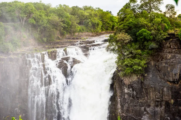 Amazing Victoria Falls Zambezifloden Zimbabwe Och Zambia — Stockfoto