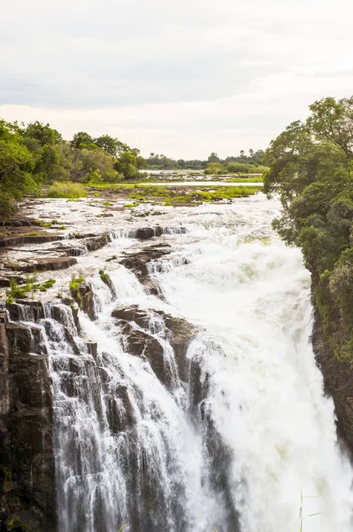 Úžasné Viktorské Vodopády Řeka Zambezi Zimbabwe Zambie — Stock fotografie