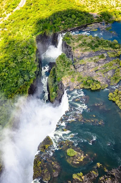 Дивовижний Вид Повітря Вікторії Falls Замбія Зімбабве Всесвітньої Спадщини Юнеско — стокове фото